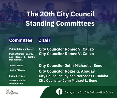 STANDING COMMITTEES OF THE 20TH CITY COUNCIL .